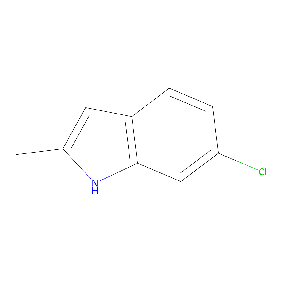 6-Chloro-2-methyl-1h-indole molecular structure, CAS 6127-17-9