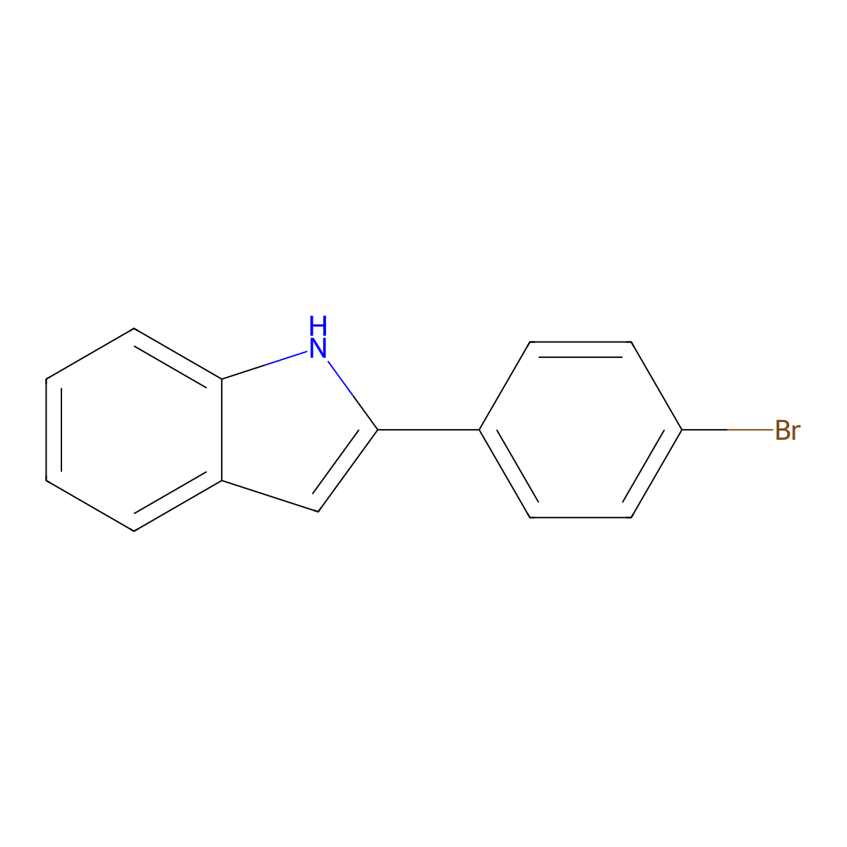 2-(4-Bromophenyl)-1H-indole molecular structure, CAS 6127-49-7