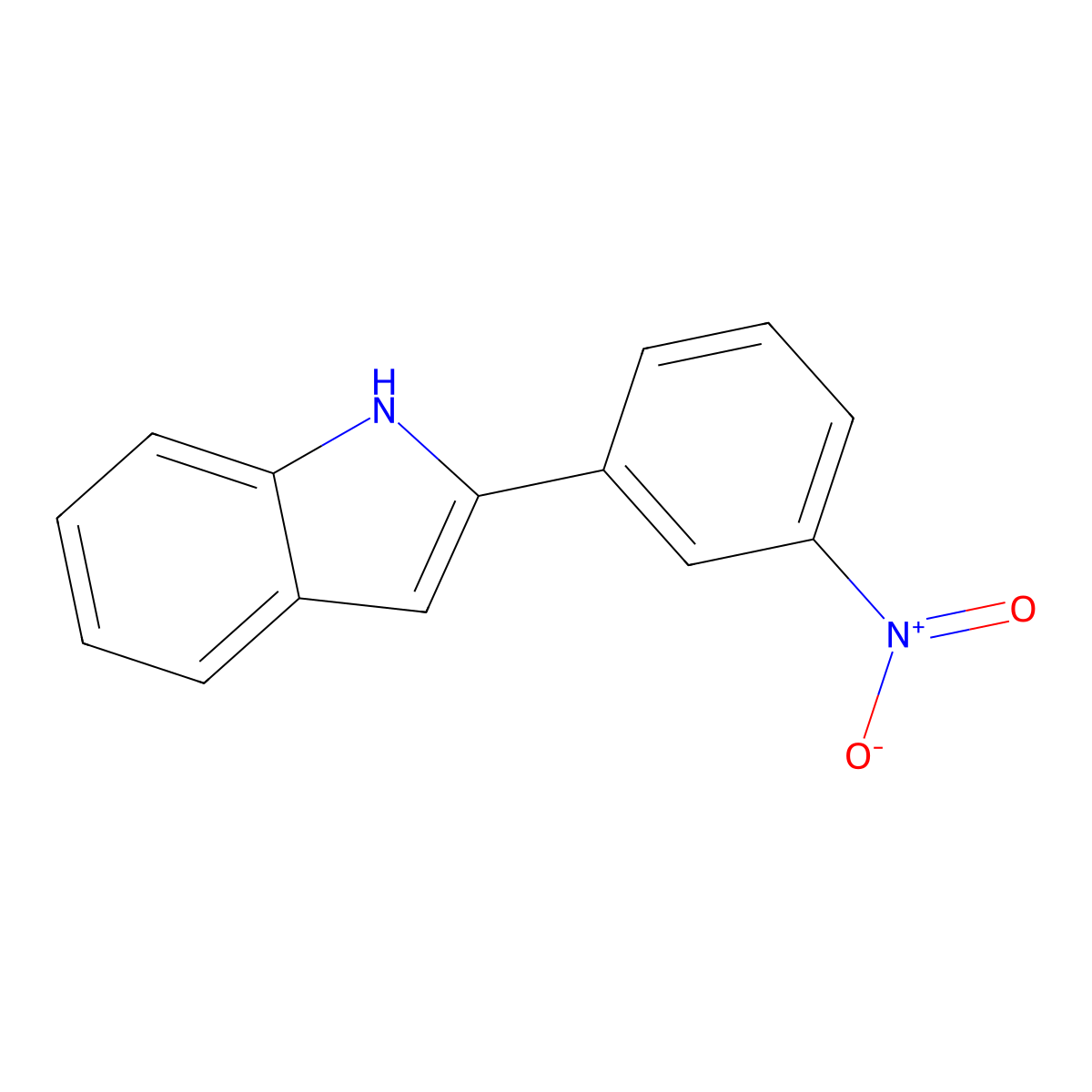2-(3-nitrophenyl)-1H-indole molecular structure, CAS 6127-50-0