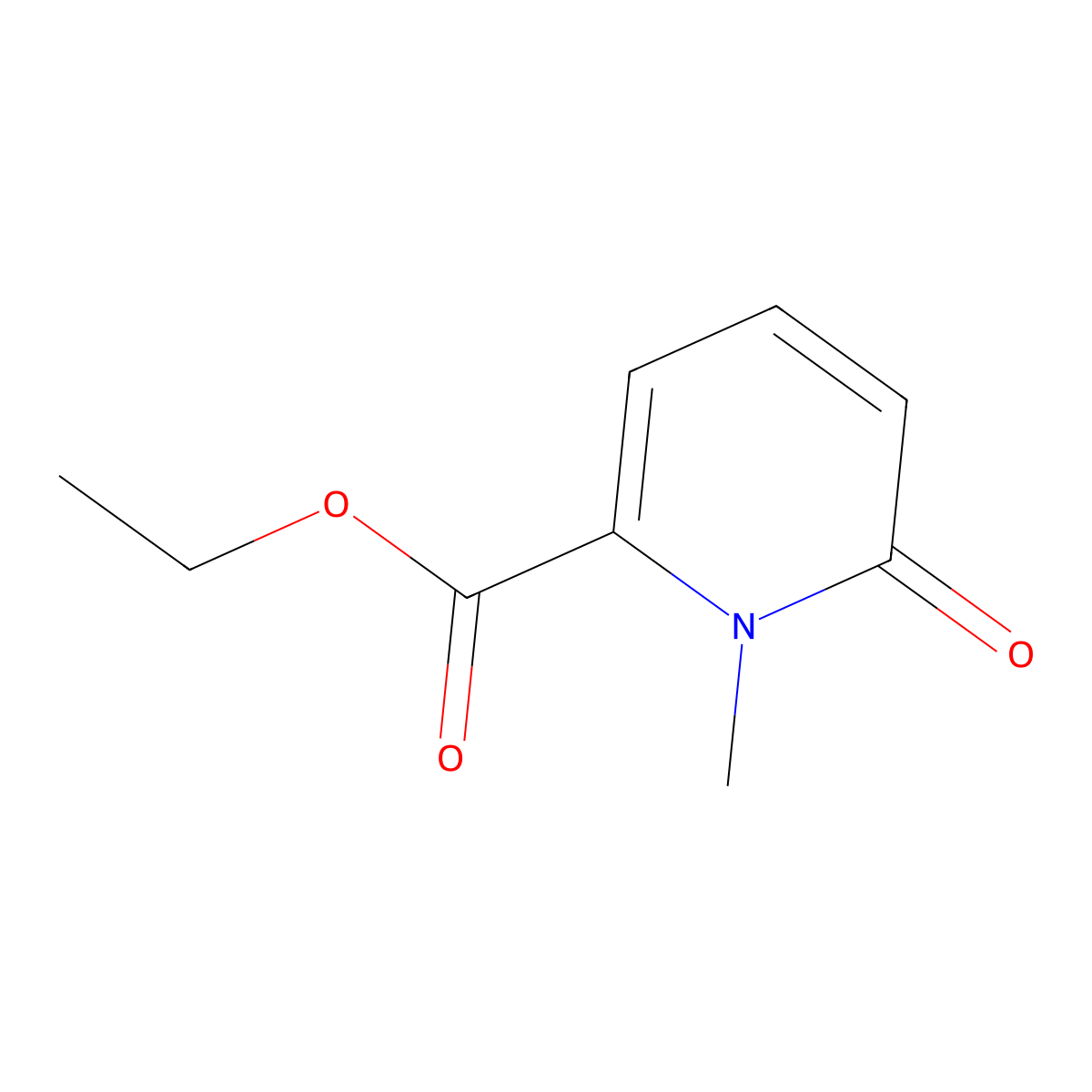 Ethyl 1-methyl-6-oxo-1,6-dihydropyridine-2-carboxylate molecular structure, CAS 61272-27-3