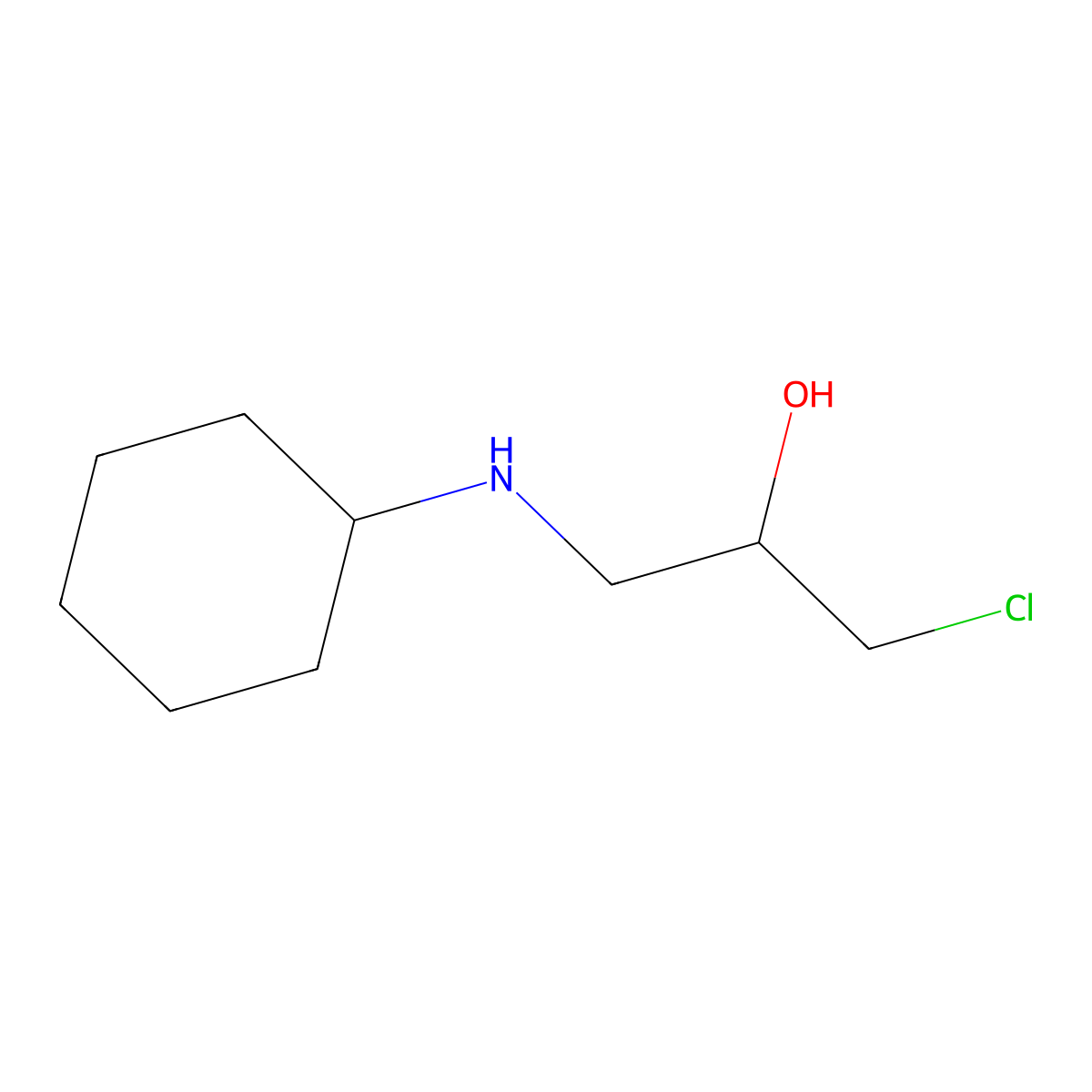 1-Chloro-3-(cyclohexylamino)propan-2-ol molecular structure, CAS 61272-39-7