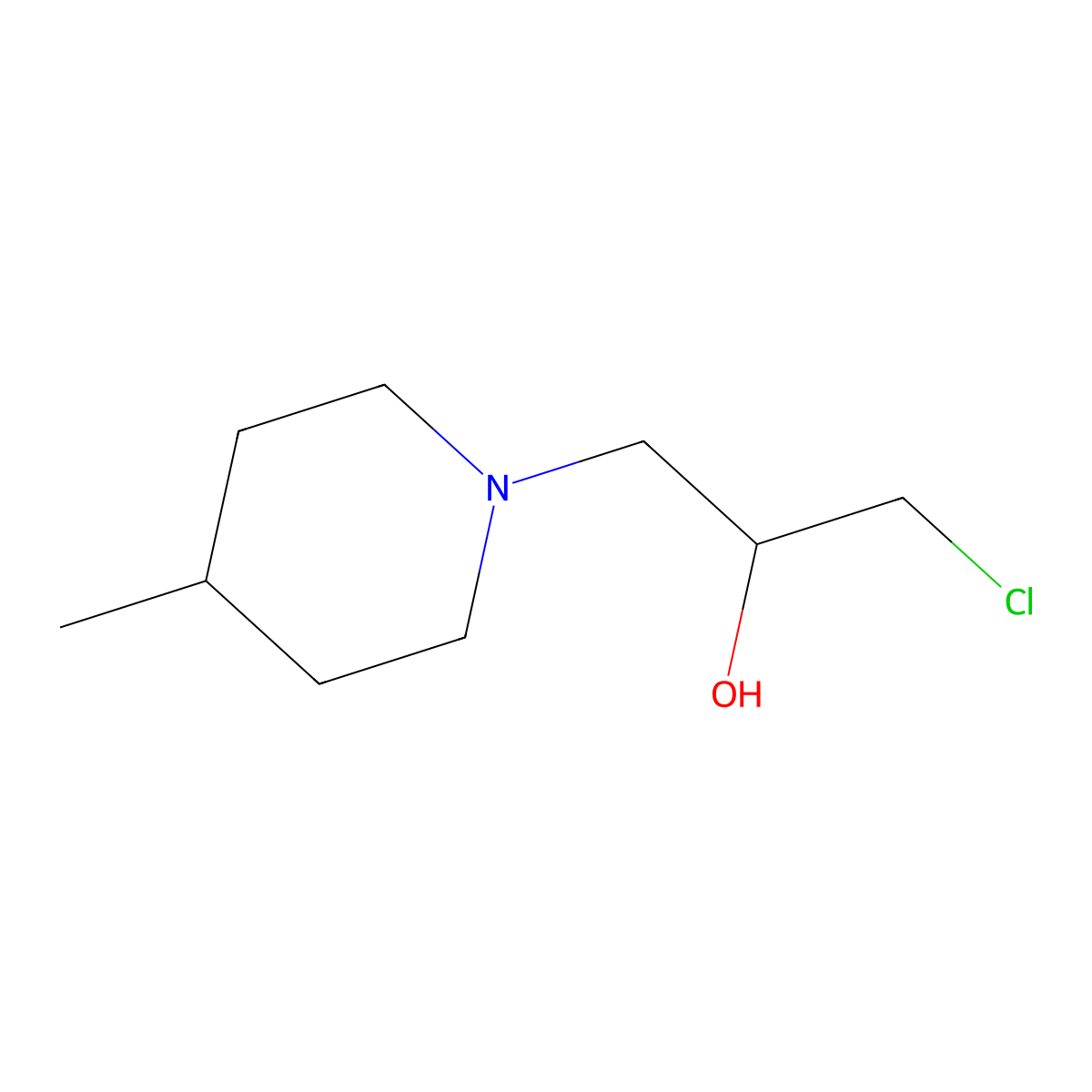 1-Chloro-3-(4-methylpiperidin-1-yl)propan-2-ol molecular structure, CAS 61272-40-0