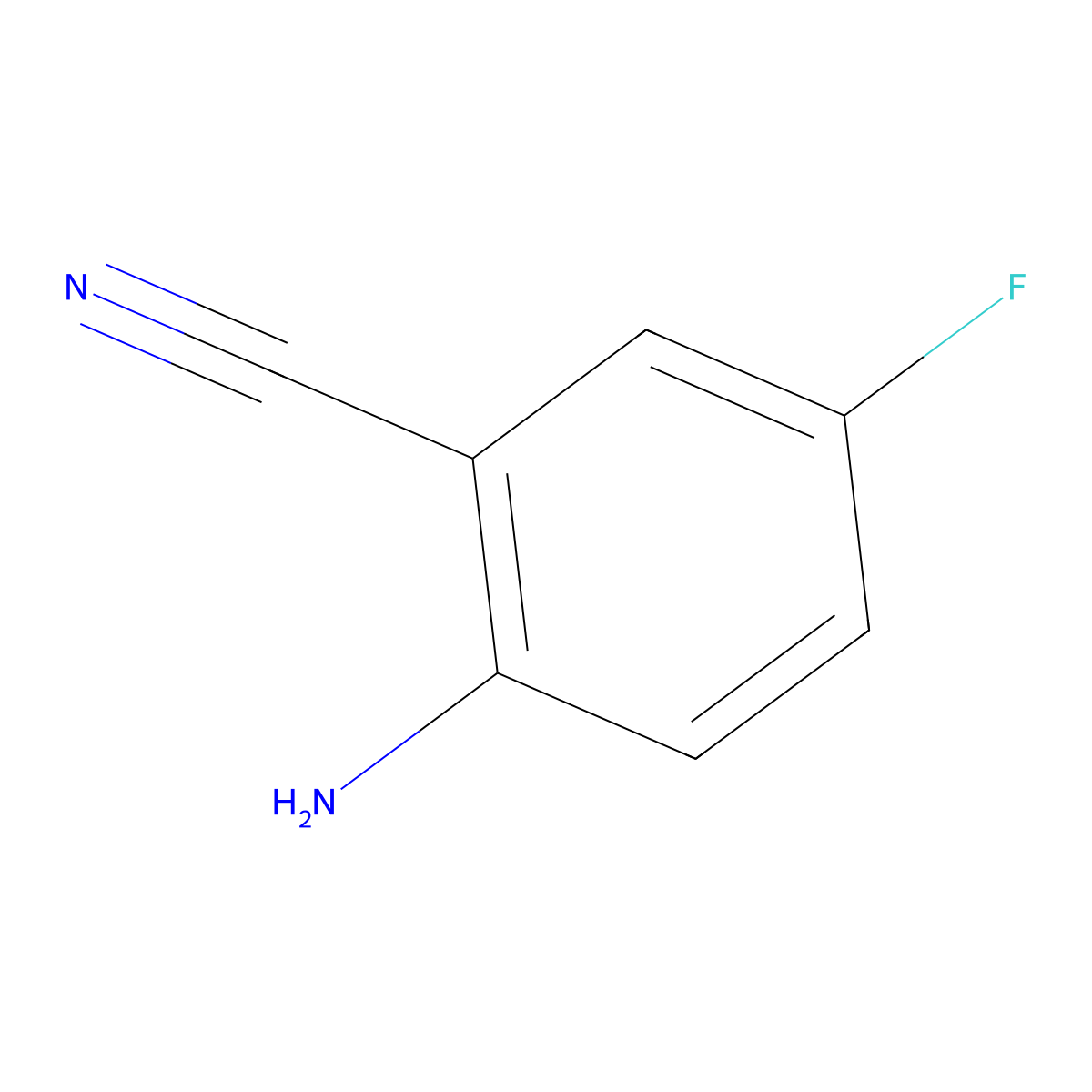 2-Amino-5-fluorobenzonitrile molecular structure, CAS 61272-77-3