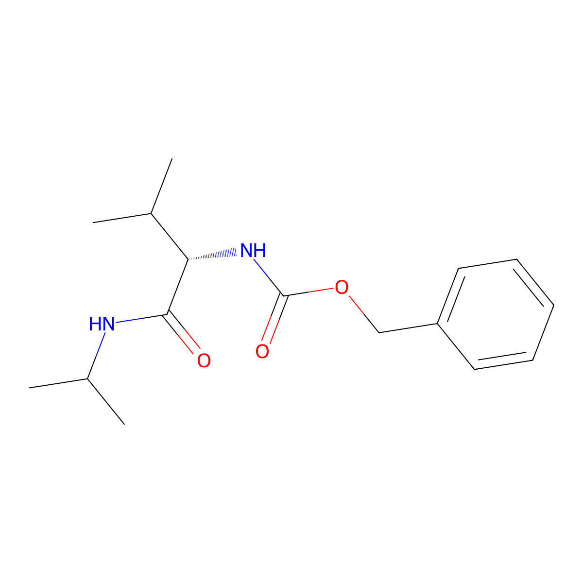 (S)-Benzyl (1-(isopropylamino)-3-methyl-1-oxobutan-2-yl)carbamate molecular structure, CAS 61274-16-6
