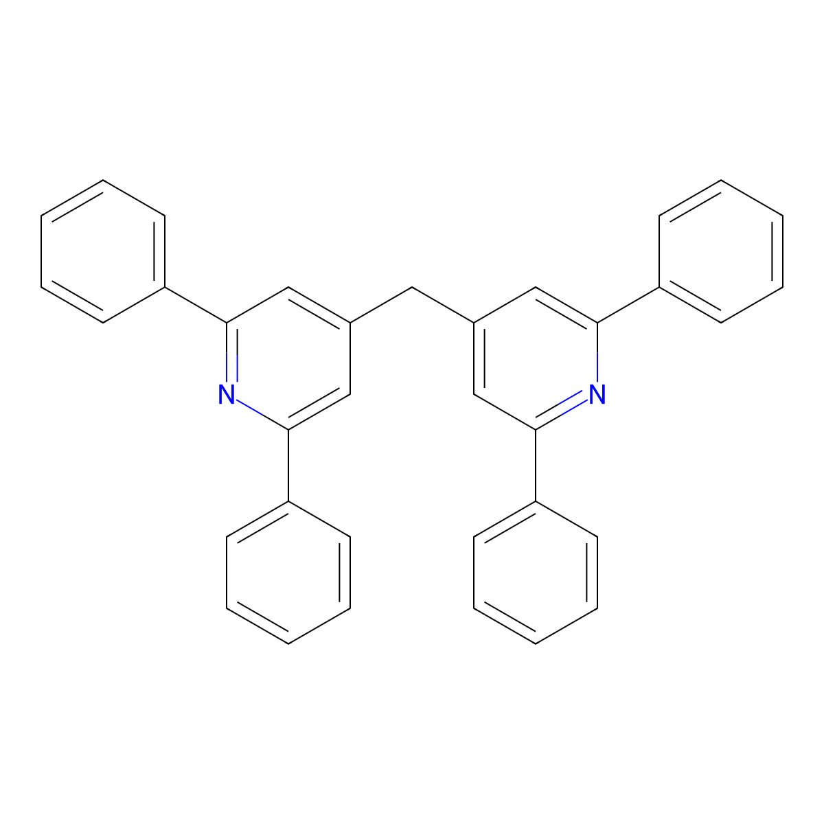 4,4'-Methanediylbis(2,6-diphenylpyridine) molecular structure, CAS 61274-56-4