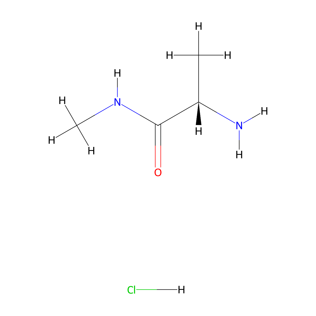 (2S)-2-amino-N-methylpropanamide hydrochloride molecular structure, CAS 61275-22-7