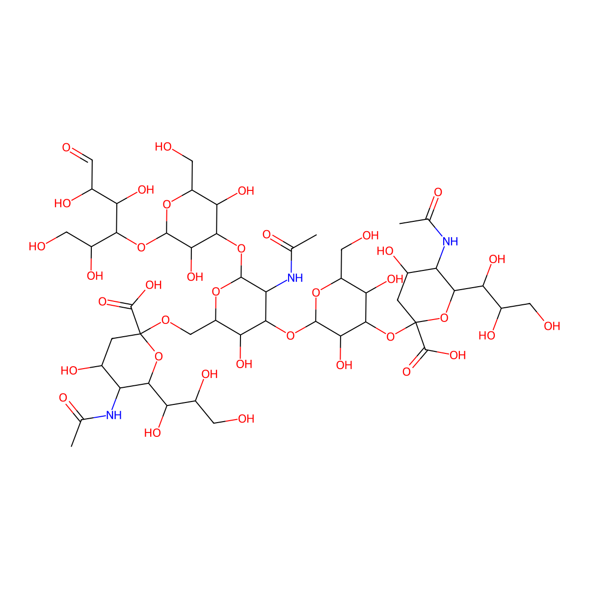 disialyllacto-N-tetraose molecular structure, CAS 61278-38-4