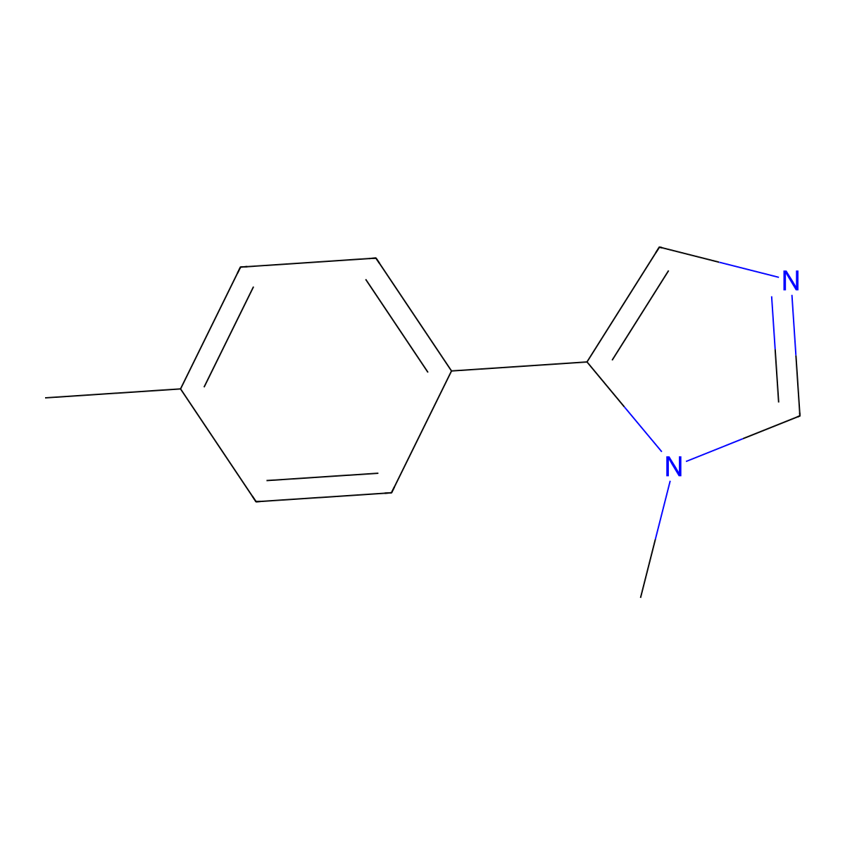 1-Methyl-5-(4-methylphenyl)-1H-imidazole molecular structure, CAS 61278-67-9