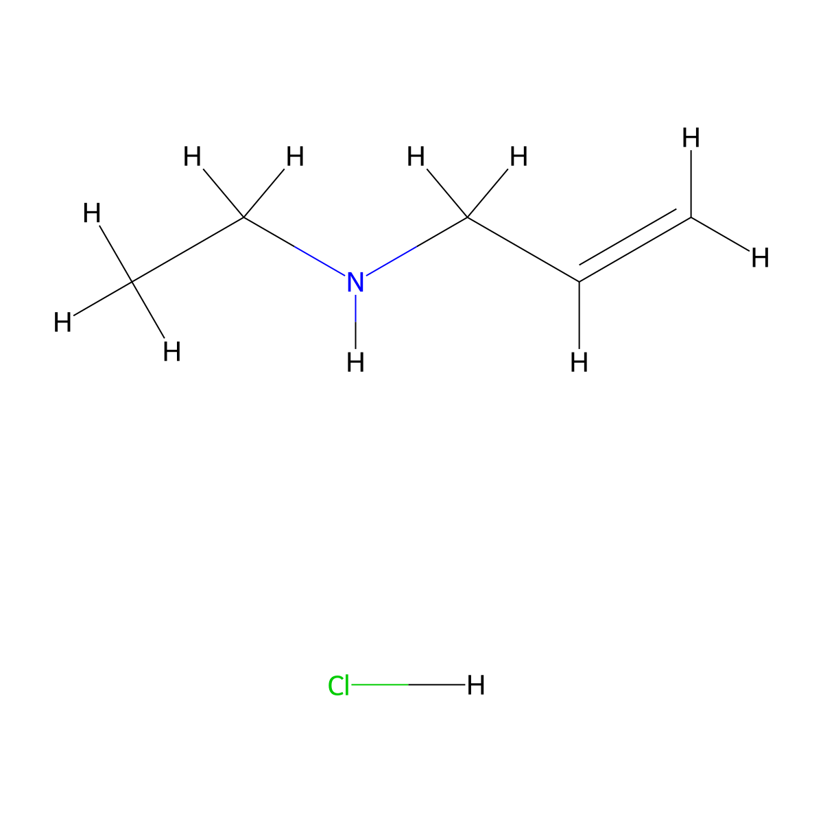 Ethyl(prop-2-en-1-yl)amine hydrochloride molecular structure, CAS 61278-97-5