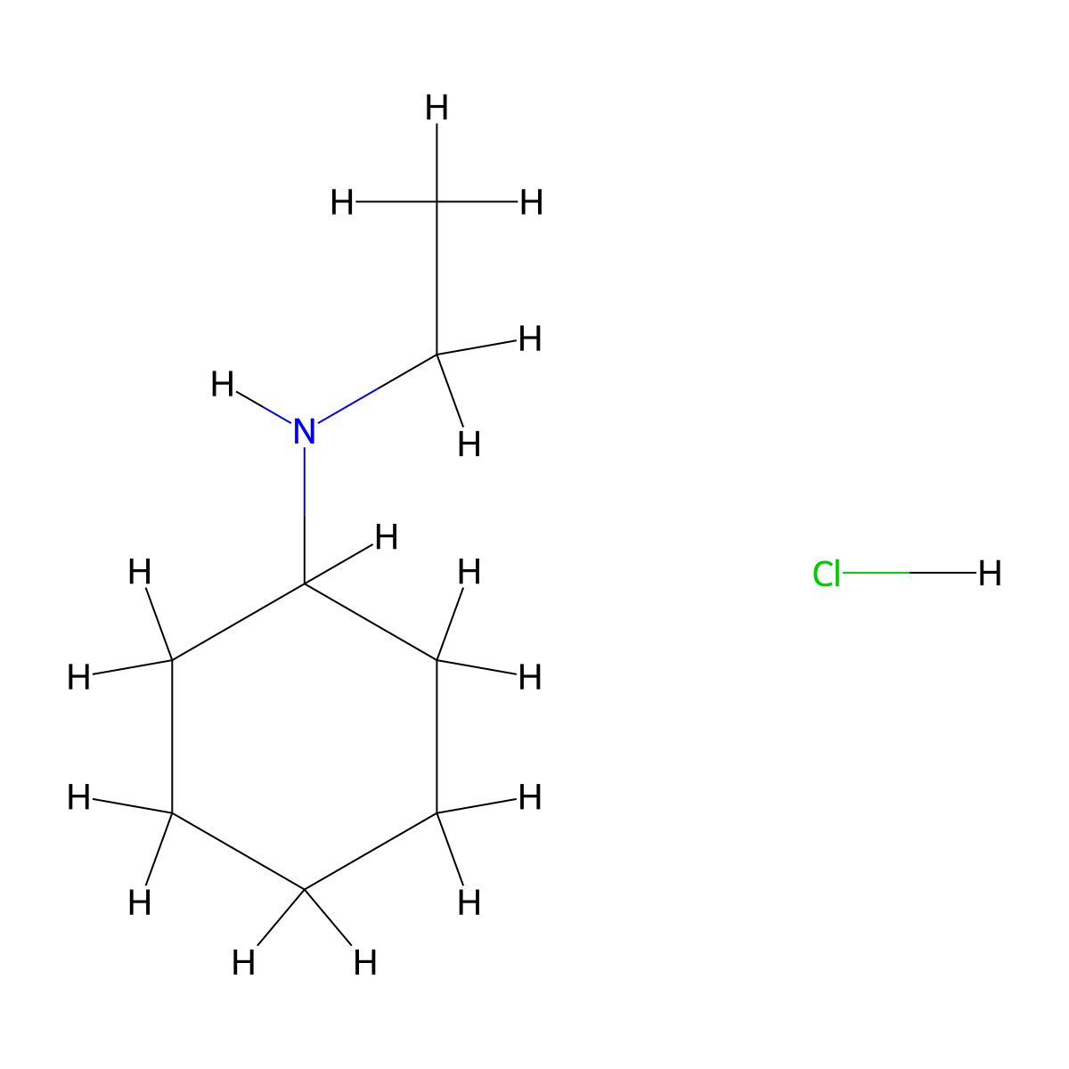 N-ethylcyclohexanamine hydrochloride molecular structure, CAS 61278-98-6