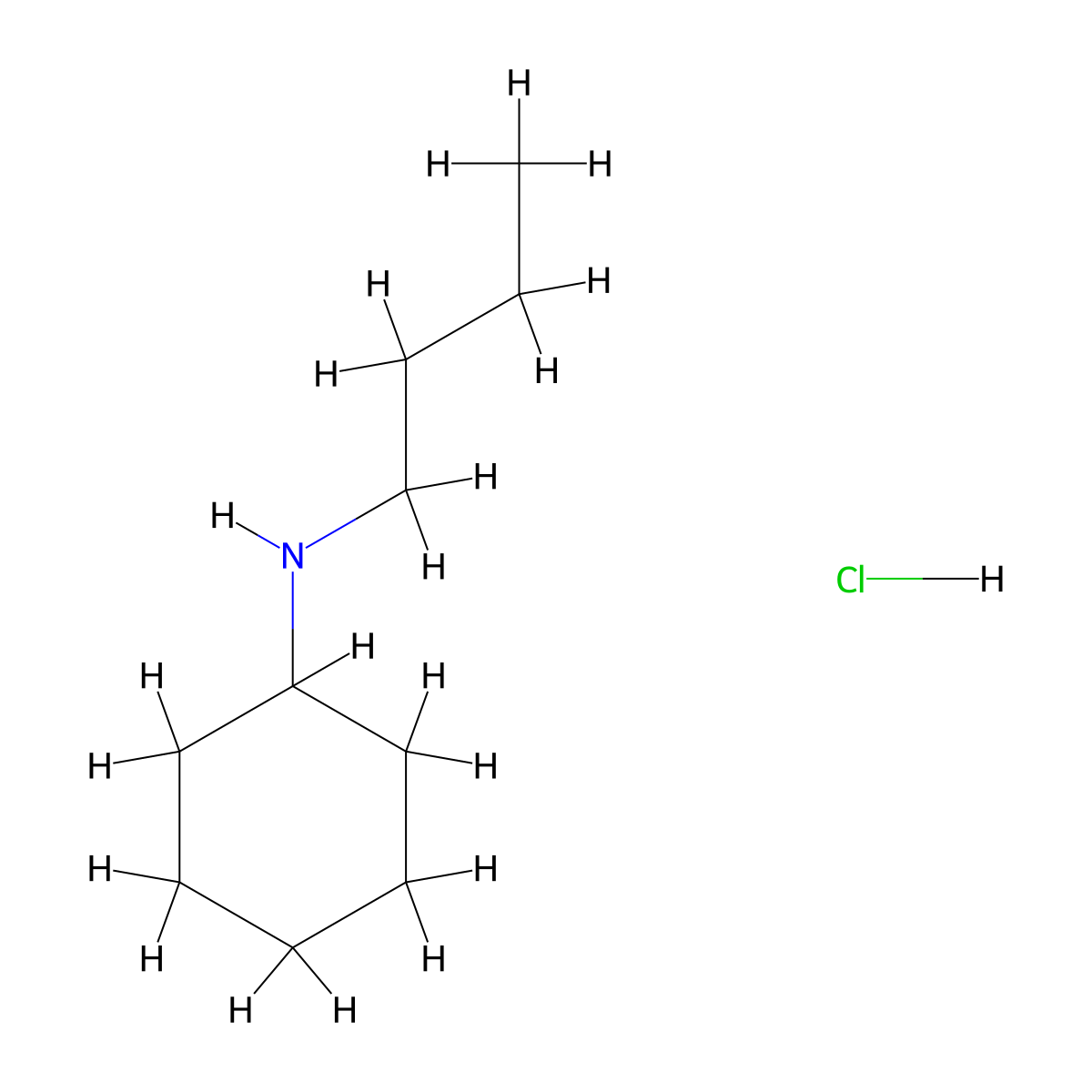 N-butylcyclohexanamine hydrochloride molecular structure, CAS 61278-99-7