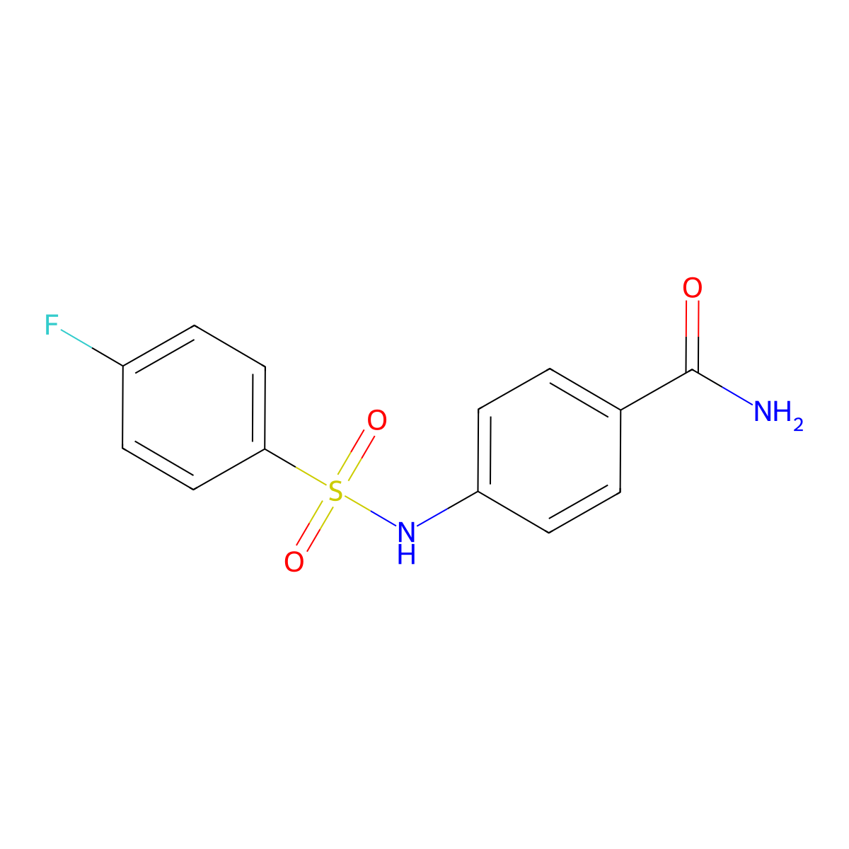 4-{[(4-Fluorophenyl)sulfonyl]amino}benzamide molecular structure, CAS 6128-60-5