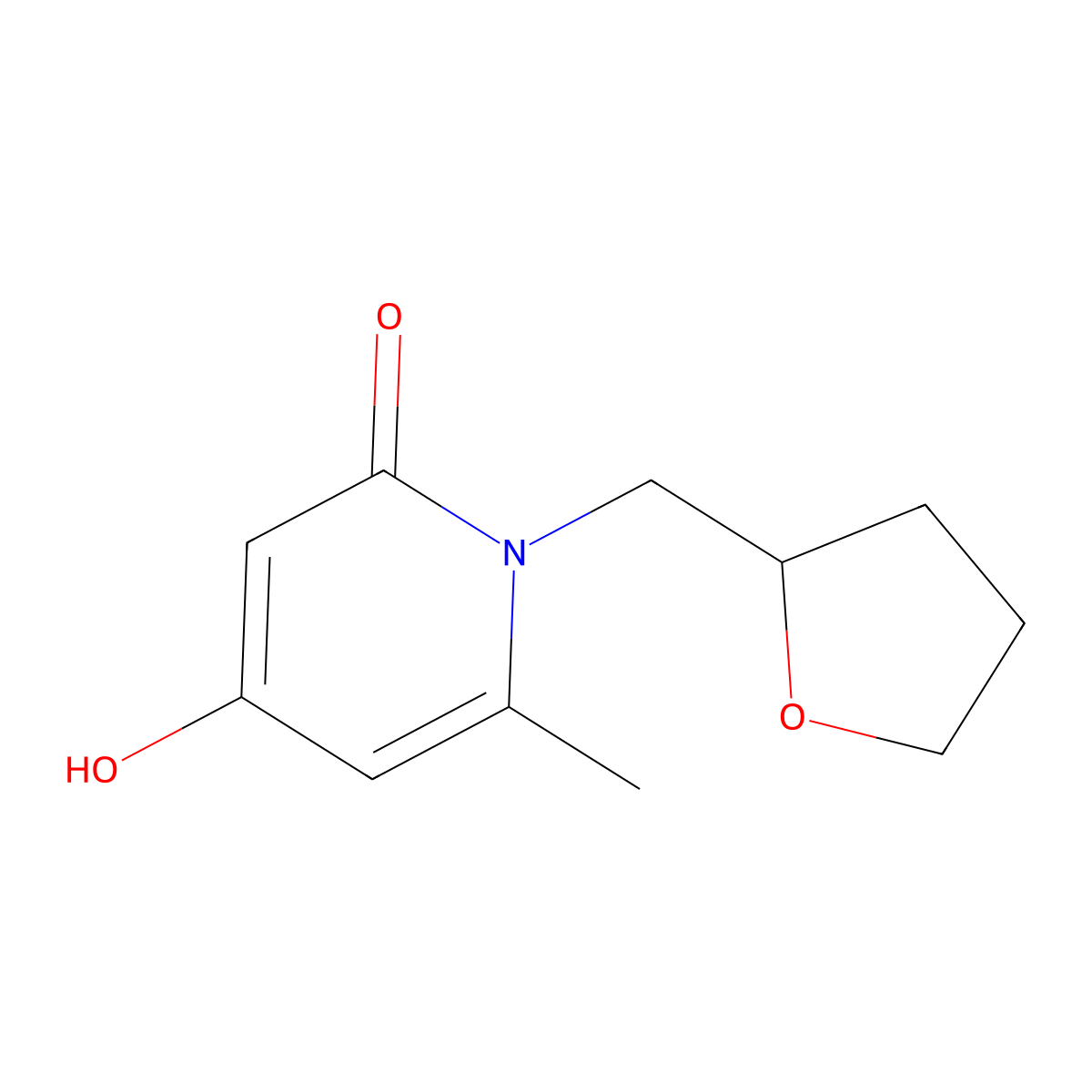 4-hydroxy-6-methyl-1-(tetrahydrofuran-2-ylmethyl)pyridin-2(1H)-one molecular structure, CAS 612802-30-9