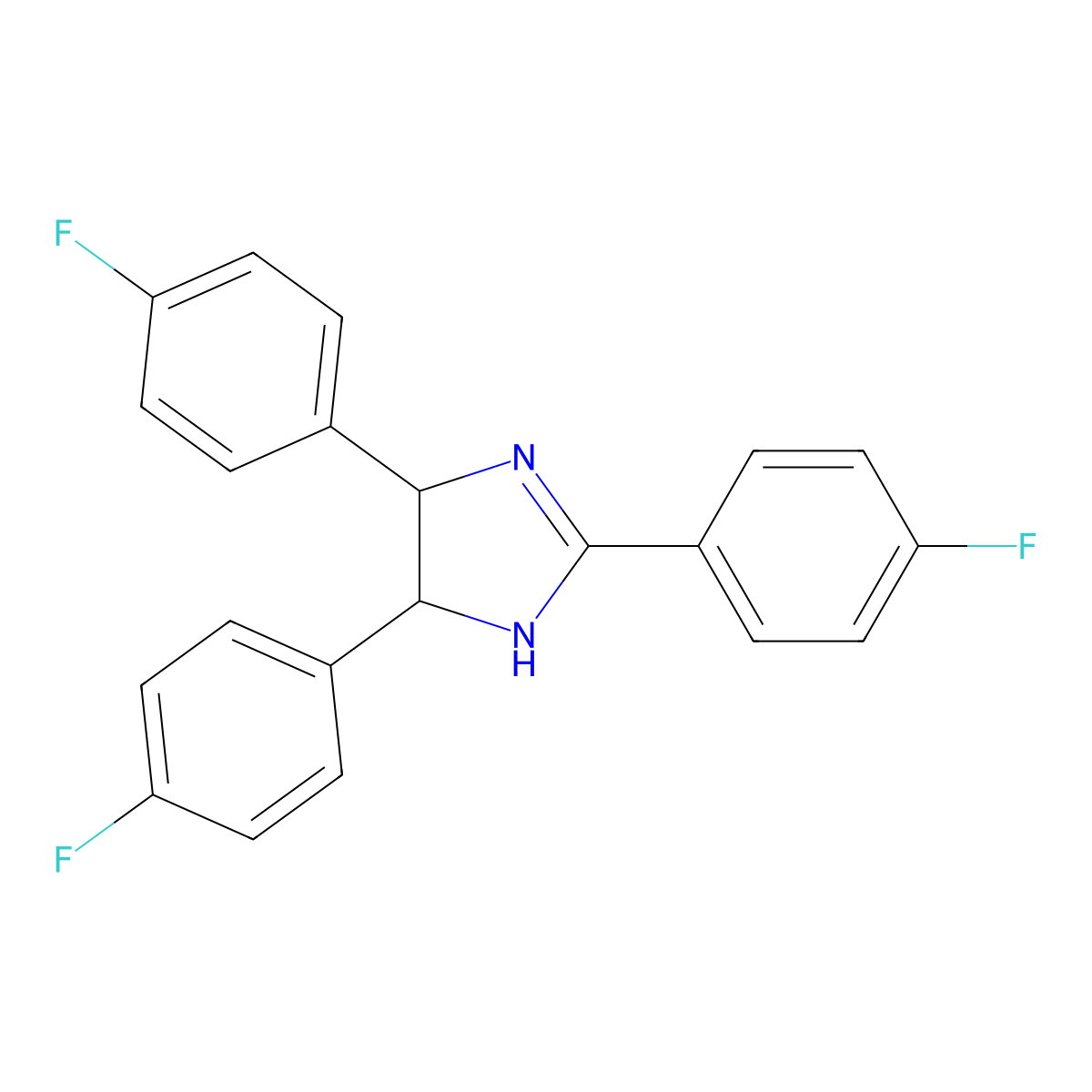 cis-2,4,5-Tris(4-fluorophenyl)imidazoline molecular structure, CAS 612808-11-4