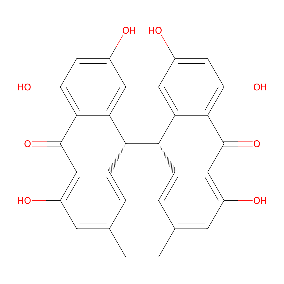 cis-Emodin bianthrone molecular structure, CAS 61281-19-4