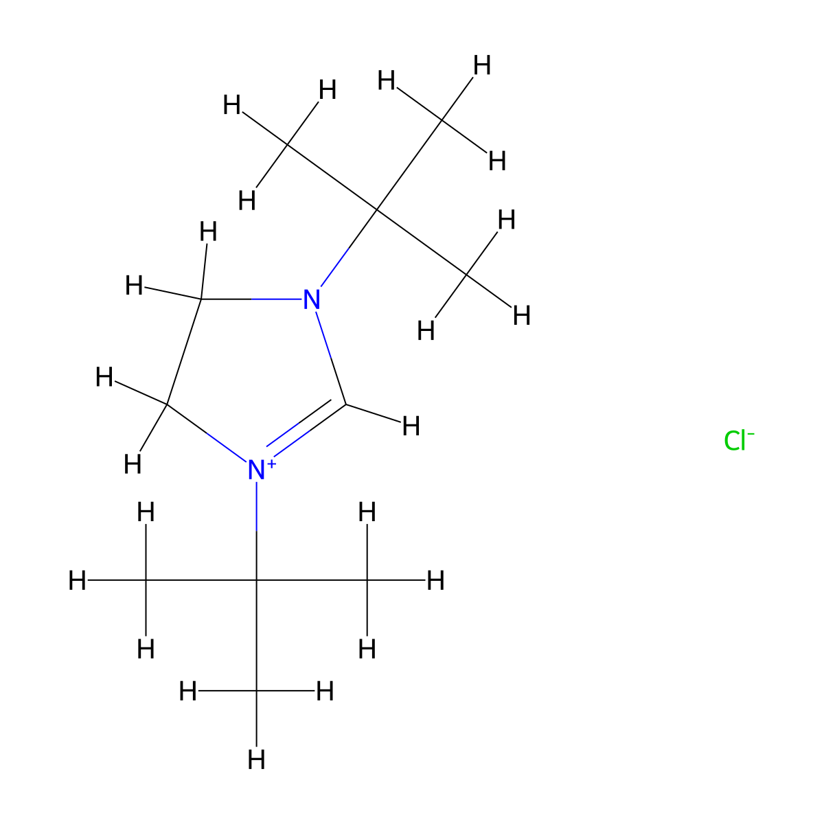 1,3-Di-tert-butyl-4,5-dihydro-1H-imidazol-3-ium chloride molecular structure, CAS 612825-69-1