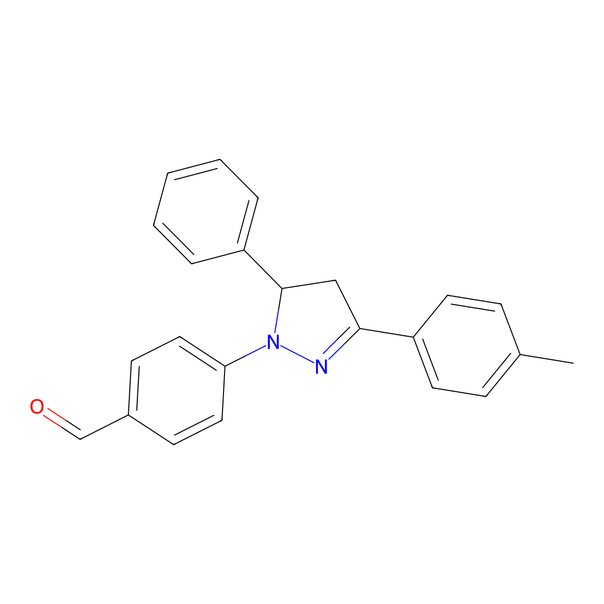4-[3-(4-methylphenyl)-5-phenyl-4,5-dihydro-1H-pyrazol-1-yl]benzaldehyde molecular structure, CAS 61283-23-6