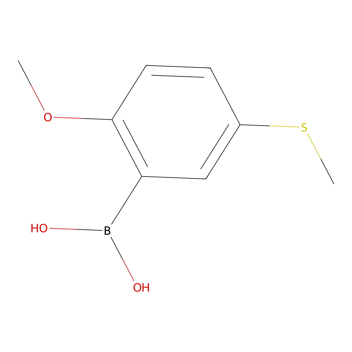 (2-Methoxy-5-(methylthio)phenyl)boronic acid molecular structure, CAS 612833-22-4