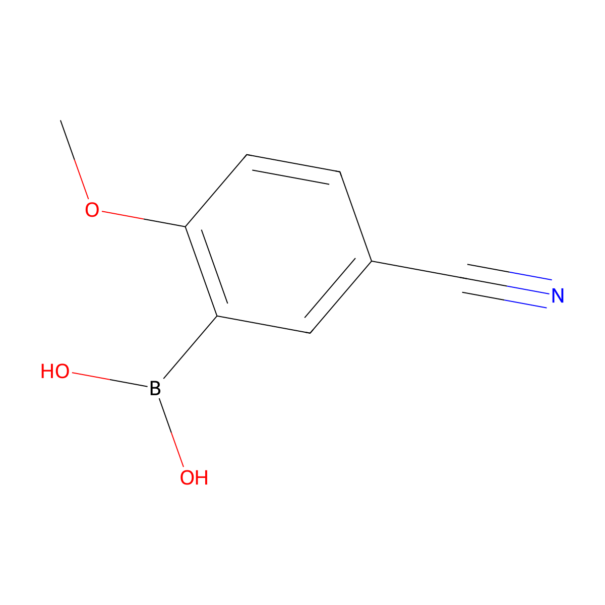 (5-Cyano-2-Methoxyphenyl)Boronic Acid molecular structure, CAS 612833-37-1