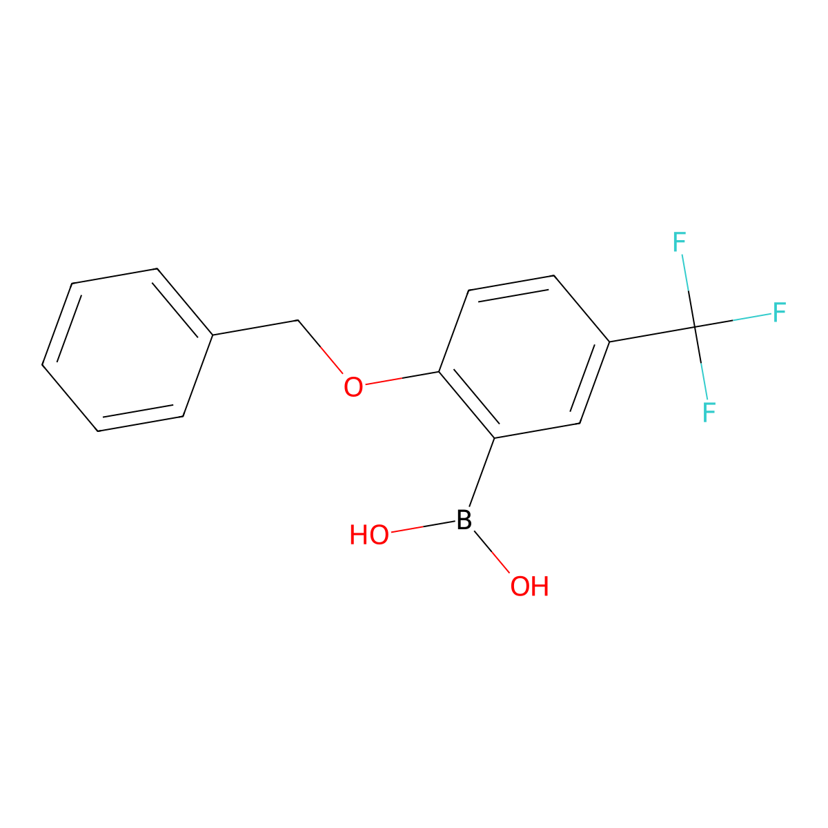2-Benzyloxy-5-trifluoromethylphenylboronic acid molecular structure, CAS 612833-41-7