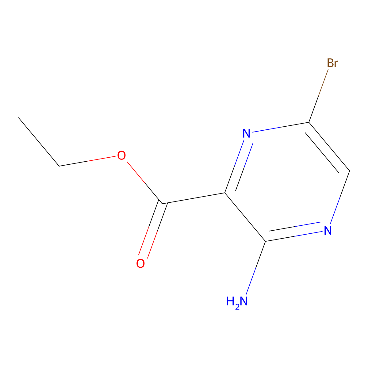 Ethyl 3-amino-6-bromopyrazine-2-carboxylate molecular structure, CAS 612835-51-5