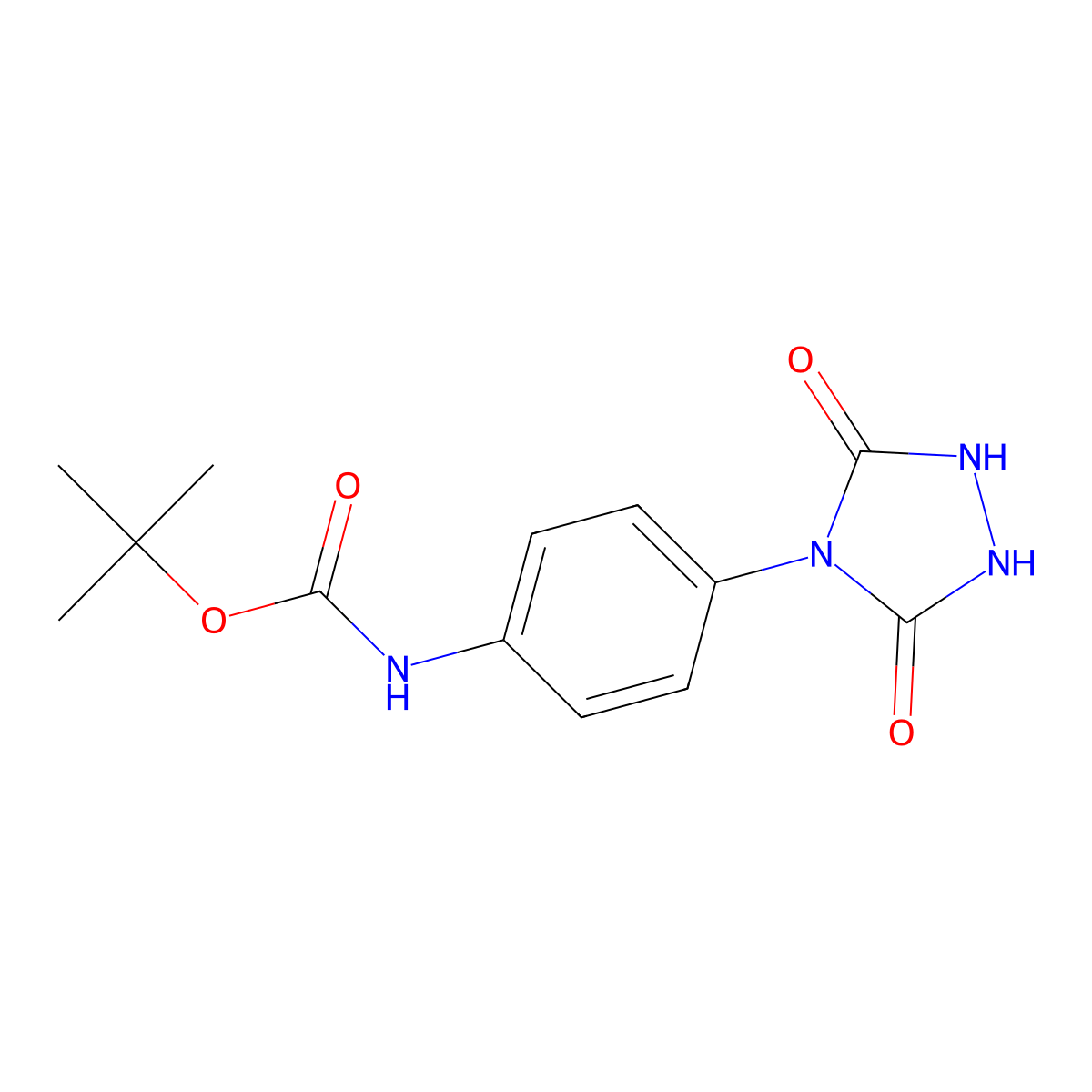 tert-butyl N-[4-(3,5-dioxo-1,2,4-triazolidin-4-yl)phenyl]carbamate molecular structure, CAS 612838-45-6
