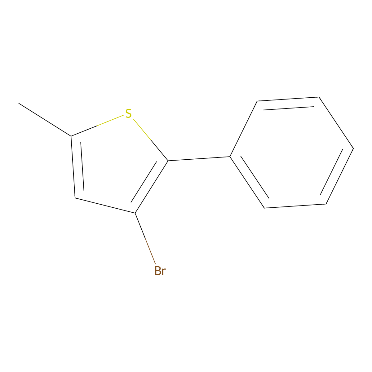 Thiophene, 3-bromo-5-methyl-2-phenyl- molecular structure, CAS 61285-23-2