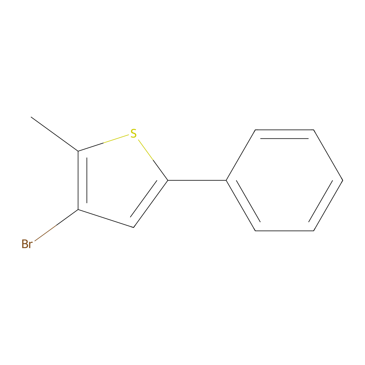 3-Bromo-2-methyl-5-phenylthiophene molecular structure, CAS 61285-25-4