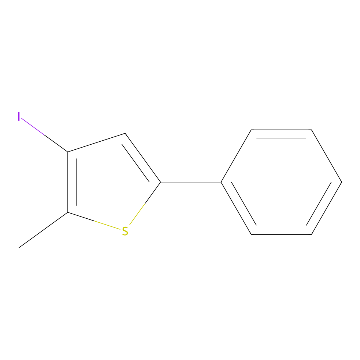 3-Iodo-2-methyl-5-phenylthiophene molecular structure, CAS 61285-28-7