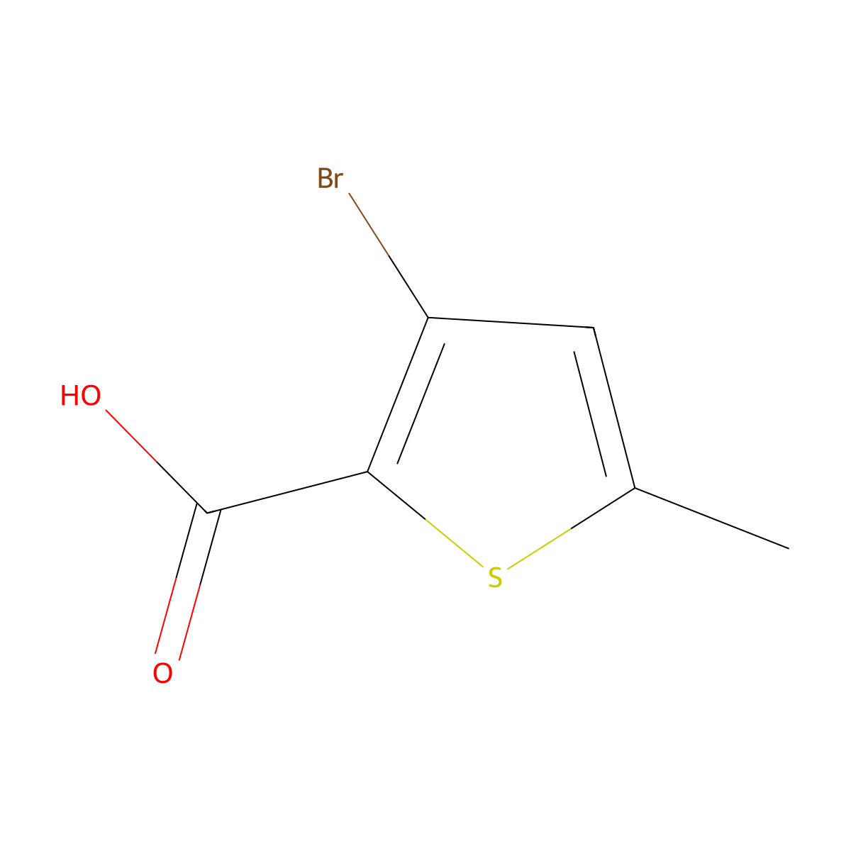 3-Bromo-5-methylthiophene-2-carboxylic acid molecular structure, CAS 61285-29-8