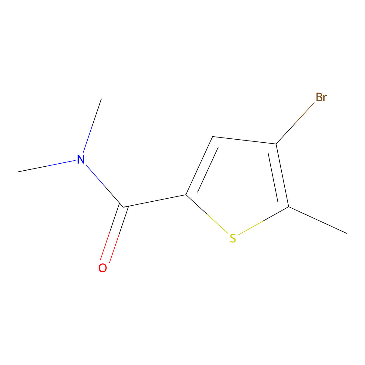 2-Thiophenecarboxamide, 4-bromo-N,N,5-trimethyl- molecular structure, CAS 61285-32-3
