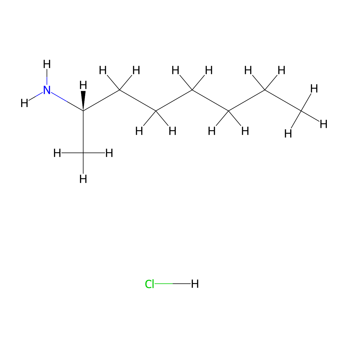 (+)-2-Octylamine hydrochloride molecular structure, CAS 61289-25-6