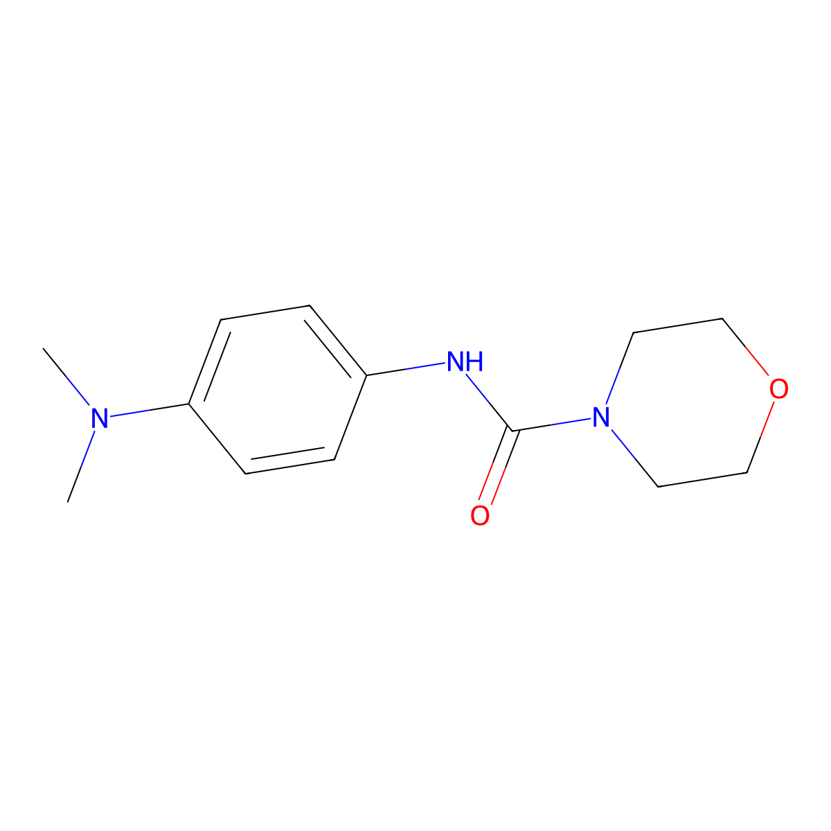 N-[4-(dimethylamino)phenyl]morpholine-4-carboxamide molecular structure, CAS 6129-33-5