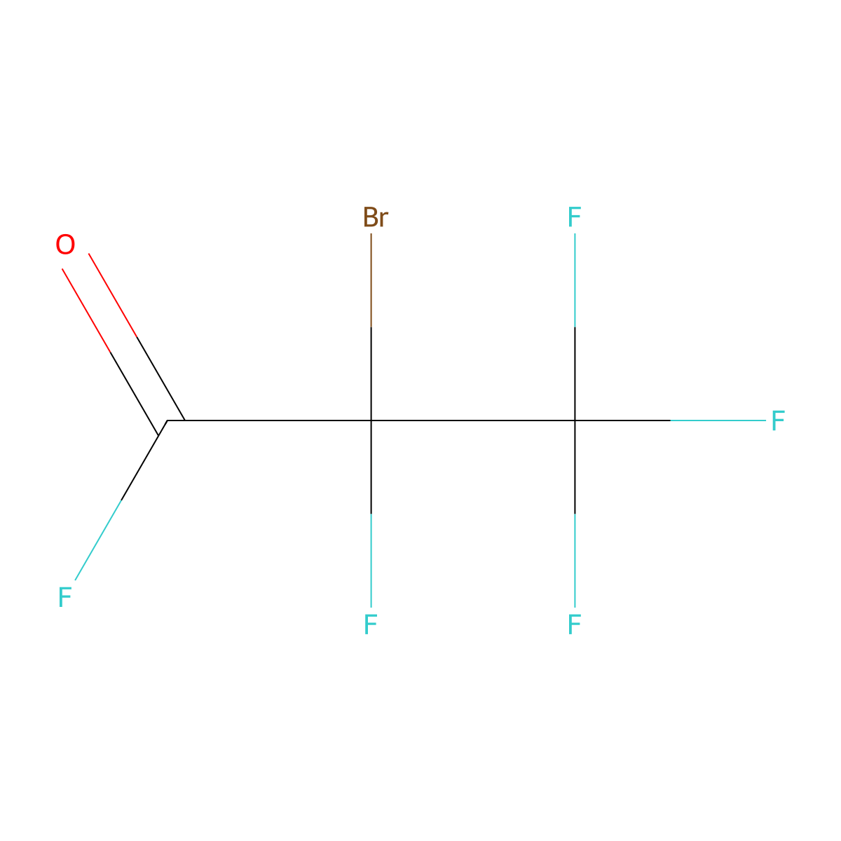 2-Bromo-2,3,3,3-tetrafluoropropanoyl fluoride molecular structure, CAS 6129-62-0