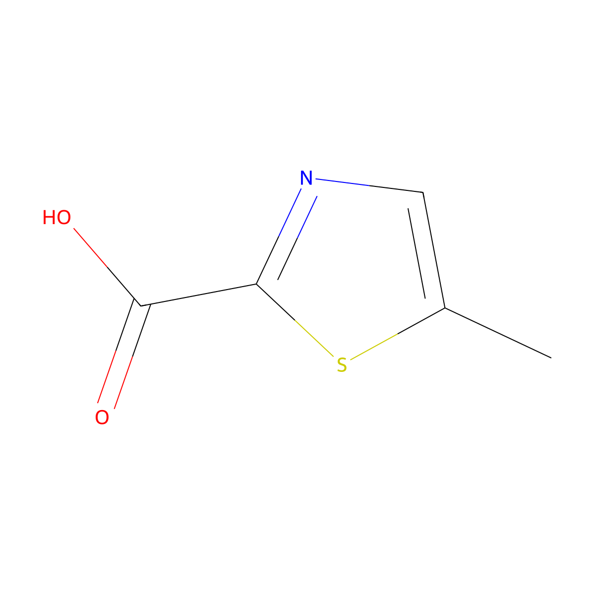 5-Methyl-1,3-thiazole-2-carboxylic acid molecular structure, CAS 61291-21-2