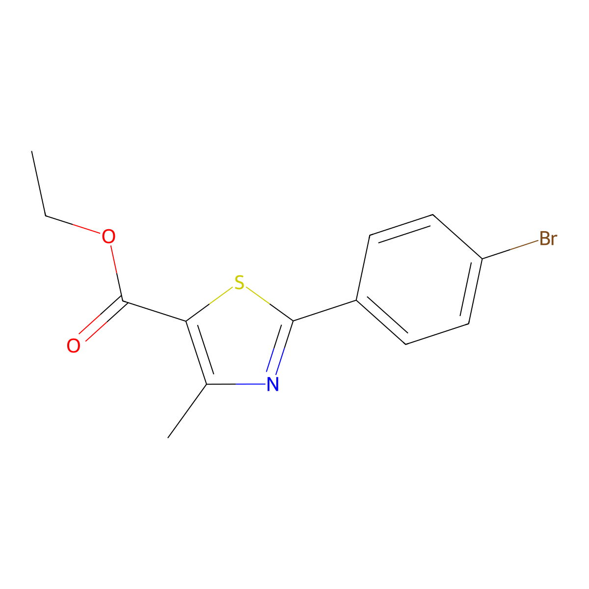 Ethyl 2-(4-Bromophenyl)-4-methylthiazole-5-carboxylate molecular structure, CAS 61291-89-2