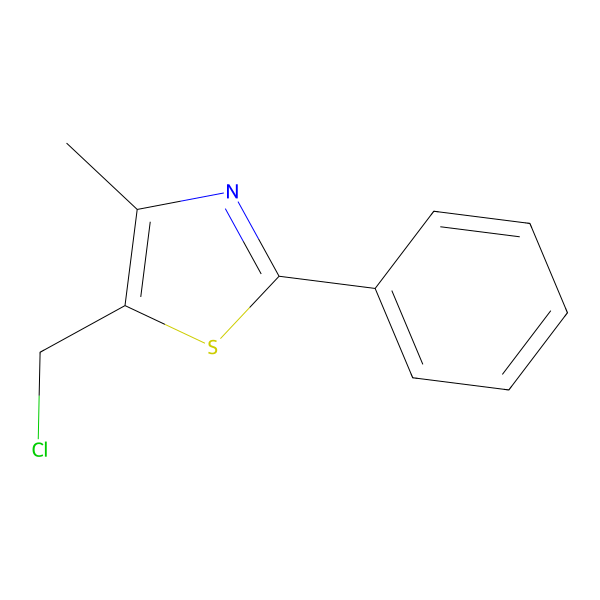 5-(Chloromethyl)-4-methyl-2-phenyl-1,3-thiazole molecular structure, CAS 61291-96-1