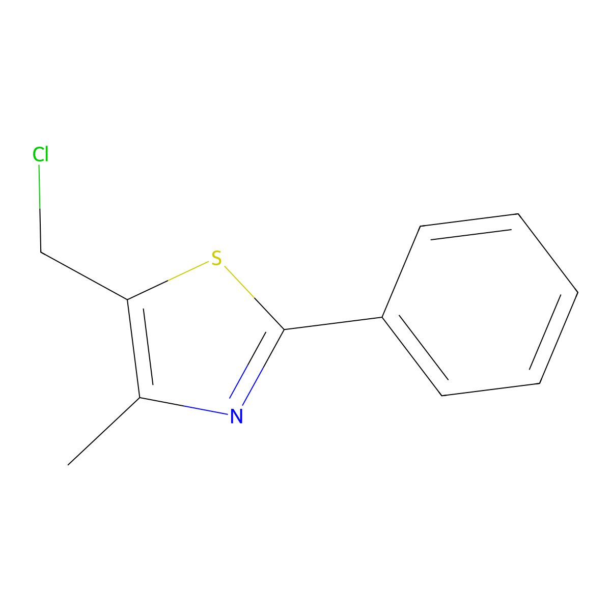 5-(Chloromethyl)-4-methyl-2-phenyl-1,3-thiazole molecular structure, CAS 61291-96-1