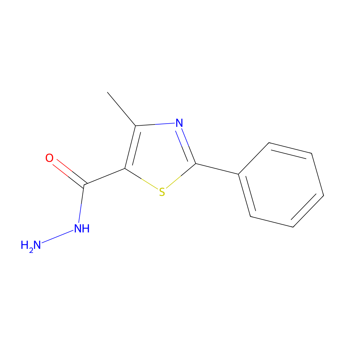 4-Methyl-2-phenyl-1,3-thiazole-5-carbohydrazide molecular structure, CAS 61292-08-8