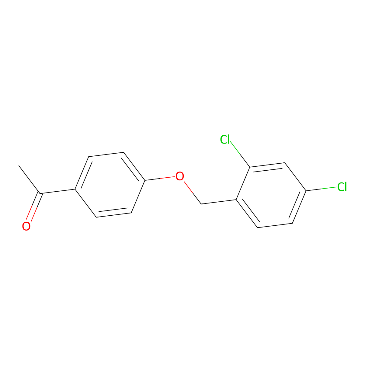 1-(4-((2,4-Dichlorophenyl)methoxy)phenyl)ethan-1-one molecular structure, CAS 61292-27-1