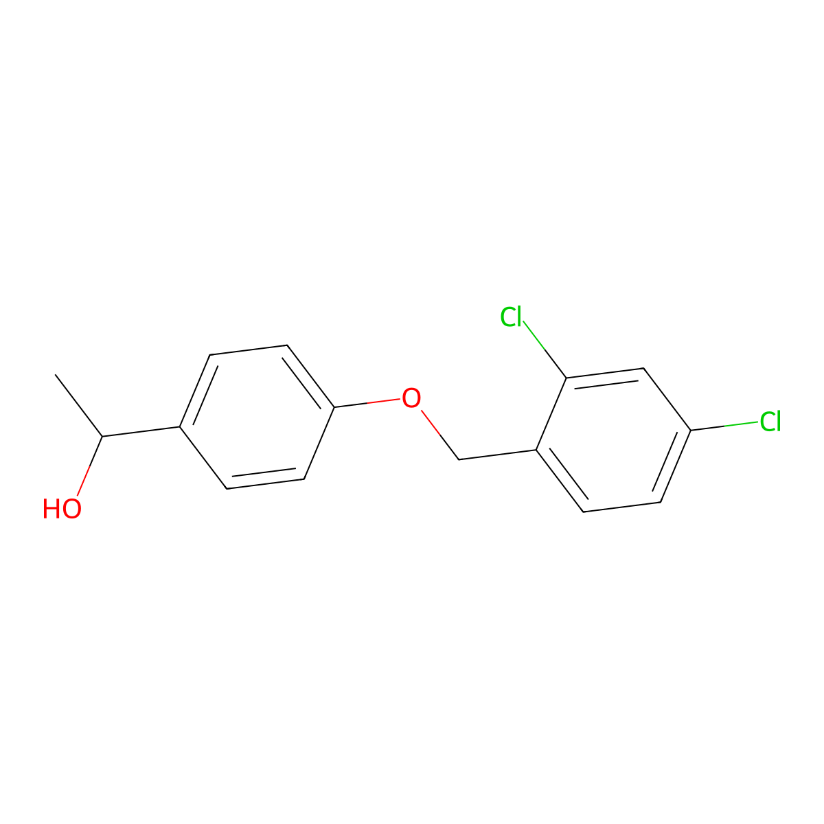 1-{4-[(2,4-Dichlorobenzyl)oxy]phenyl}-1-ethanol molecular structure, CAS 61292-28-2
