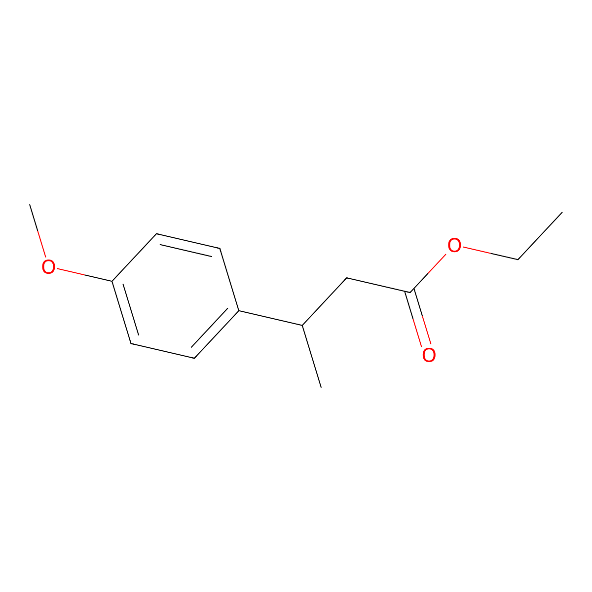 Ethyl 3-(4-methoxyphenyl)butanoate molecular structure, CAS 61292-83-9
