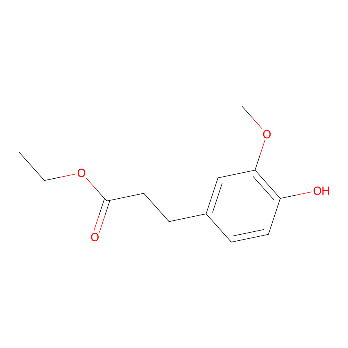 Ethyl 3-(4-hydroxy-3-methoxyphenyl)propionate molecular structure, CAS 61292-90-8