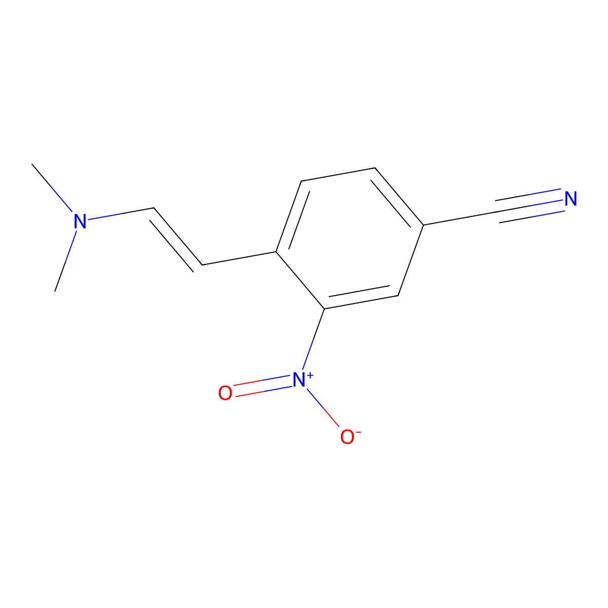 (E)-4-(2-(dimethylamino)vinyl)-3-nitrobenzonitrile molecular structure, CAS 61293-30-9