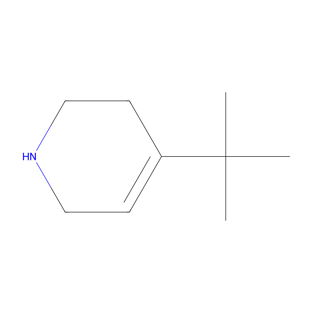 4-tert-Butyl-1,2,3,6-tetrahydropyridine molecular structure, CAS 61293-33-2