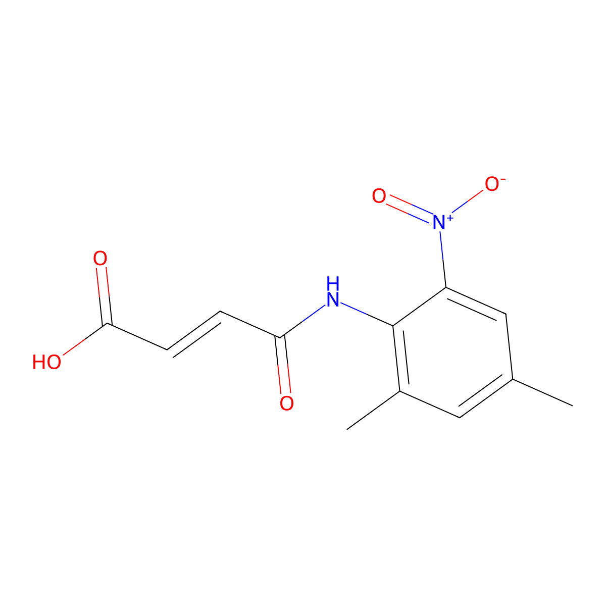 2-Butenoic acid, 4-[(2,4-dimethyl-6-nitrophenyl)amino]-4-oxo-, (Z)- molecular structure, CAS 61294-17-5