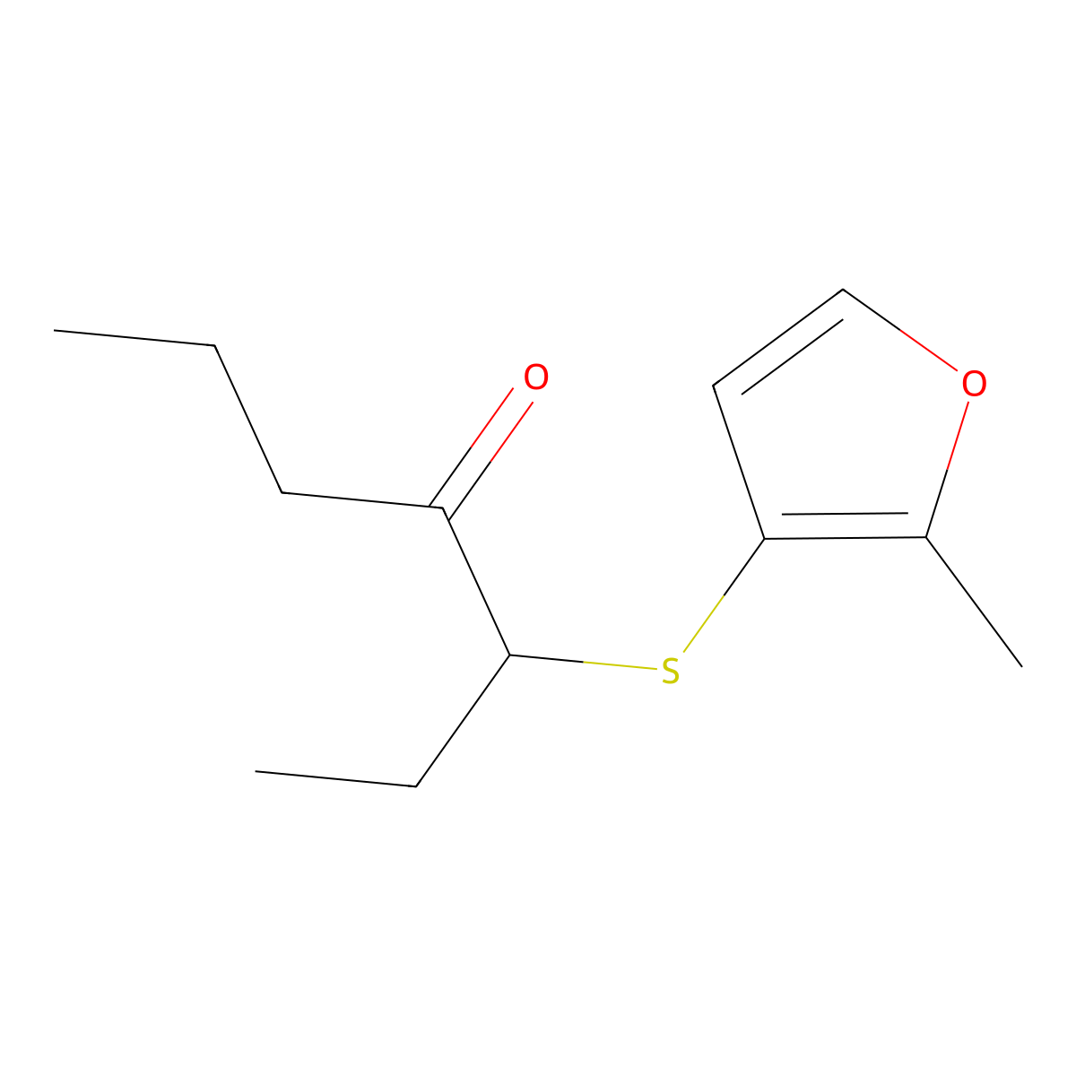 3-[(2-Methyl-3-furyl)thio]-4-heptanone molecular structure, CAS 61295-41-8