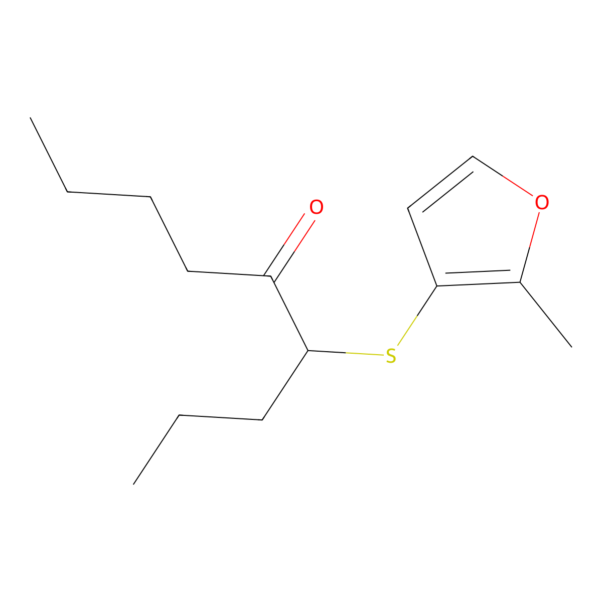 4-((2-Methyl-3-furyl)thio)-5-nonanone molecular structure, CAS 61295-50-9