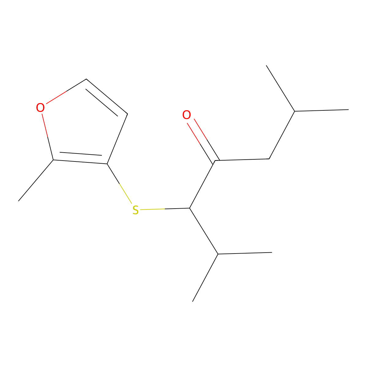2,6-Dimethyl-3-[(2-methyl-3-furyl)thio]-4-heptanone molecular structure, CAS 61295-51-0