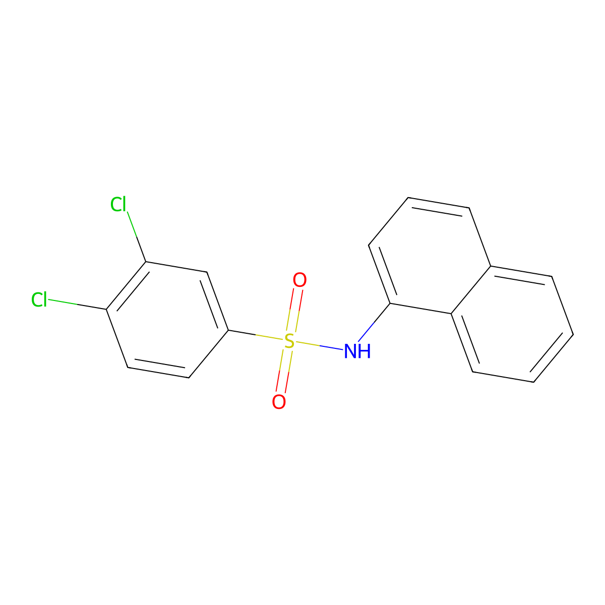 3,4-Dichloro-N-(1-naphthyl)benzenesulfonamide molecular structure, CAS 61295-70-3